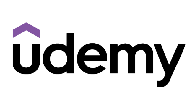 Udemy in black text on white background